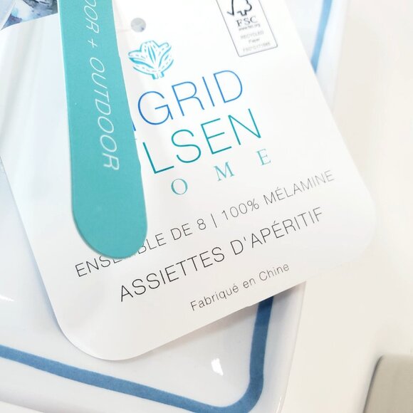 SIGRID OLSEN Set of 8 Appetizer Plates 6" Square Melamine Oyster Aw Shucks - Picture 4 of 10